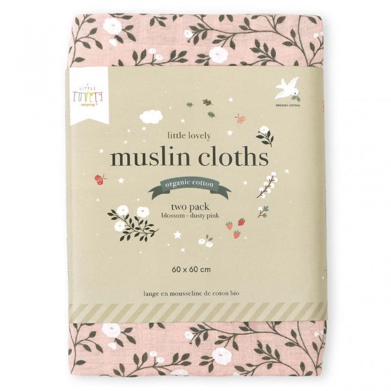 Muslin cloth set of 2: blossom - caramel