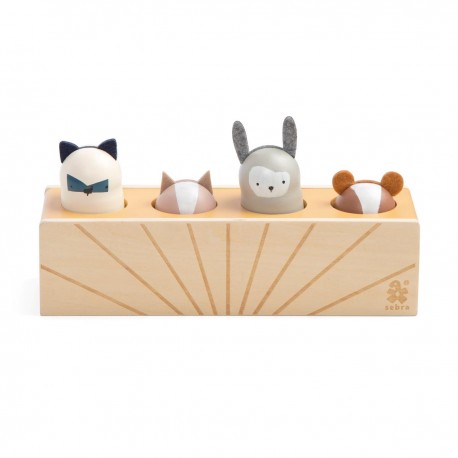 Wooden pop up toy, animals, Woodland