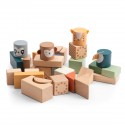 Wooden totem stacking blocks, Wildlife animals