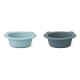 Peony suction bowl 2-pack - seablue