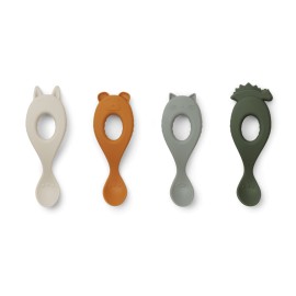Liva silicone spoon - 4 pack - hunter green mix