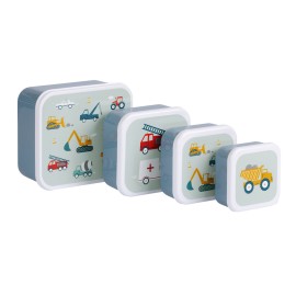 Lunch and Snack Box Set of 4 - vehicles