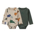 Yanni body long sleeve 2-pack - dinosaurs