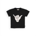 Basic - crewneck t-shirt with print black