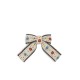 4 pack Ribbon bow hair clips - beige/blak