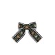 4 pack Ribbon bow hair clips - beige/blak