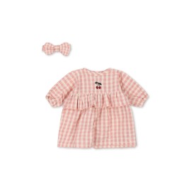 Doll clothing set - powder pink check