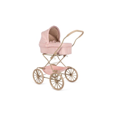 Doll pram - Powder pink check