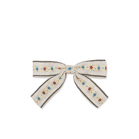 Ribbon bowie hair clip - beige