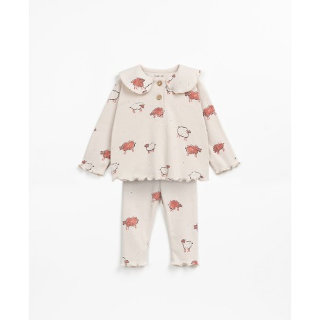 Printed rib pyjama - sheep print