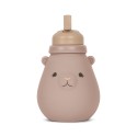 Silicone drinking bottle - teddy blush