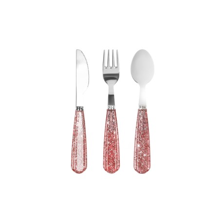 Glitter cutlery - sparkling pink