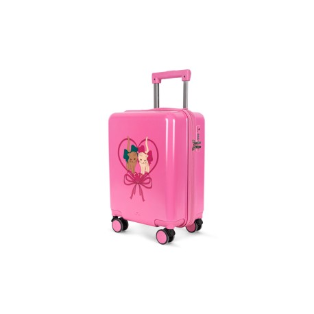 Travel suitcase - Bow kitty pink