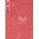 Terry poncho embroidery - Flamingo plume