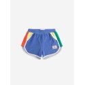 Smiling color block terry cloth shorts