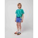 Smiling color block terry cloth shorts