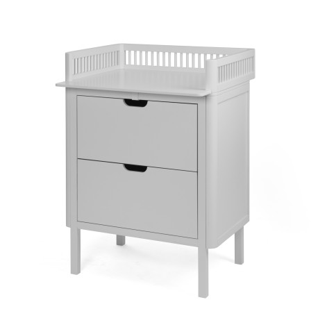 Sebra Changing Table with drawers in stone grey