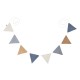 Bunting, double-sided, forest lake blue